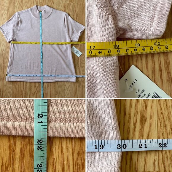 Tahari Arthur S Levine Petite 14P Blush Pink Mock Neck Knit Top NWT - Picture 8 of 10